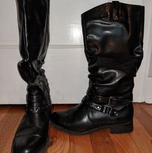 Faux leather boots